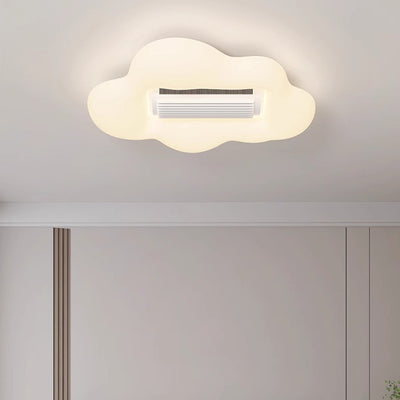 طائرة كرتونية إبداعية معاصرة سحابة PE ظل LED للأطفال مثبتة على السقف بمروحة بدون شفرات غير مرئية لغرفة النوم 