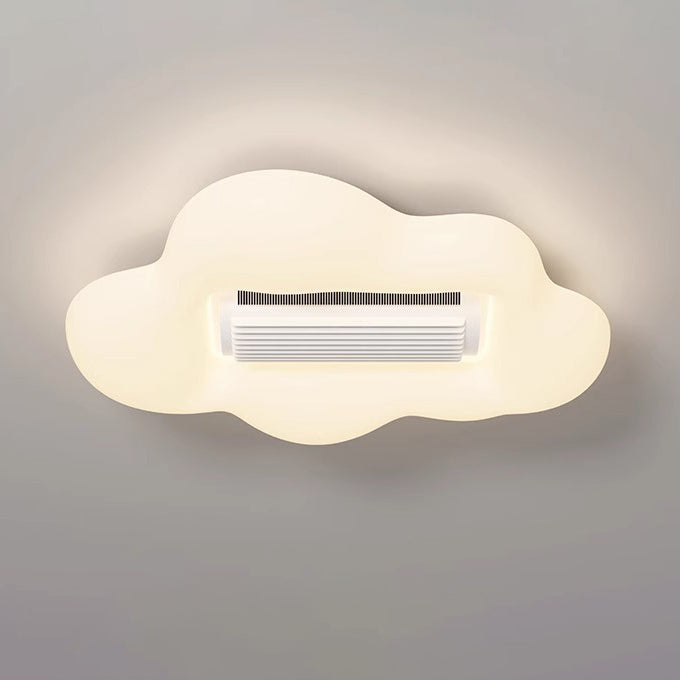طائرة كرتونية إبداعية معاصرة سحابة PE ظل LED للأطفال مثبتة على السقف بمروحة بدون شفرات غير مرئية لغرفة النوم 