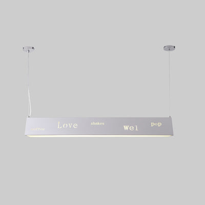 Contemporary Simplicity Iron Long Strip LED Island Light Pendant Light For Dining Room