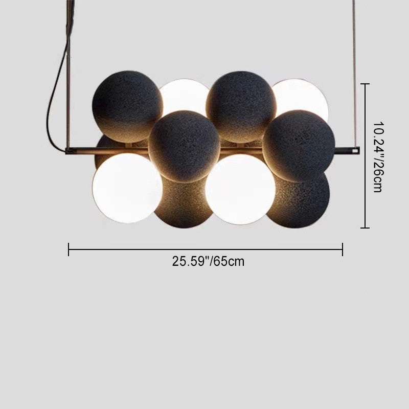 Design contemporain de raisin en fer et acrylique scandinave, lustre à 4 lumières pour salon 