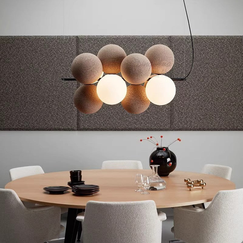 Design contemporain de raisin en fer et acrylique scandinave, lustre à 4 lumières pour salon 