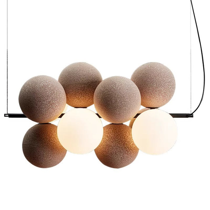 Design contemporain de raisin en fer et acrylique scandinave, lustre à 4 lumières pour salon 