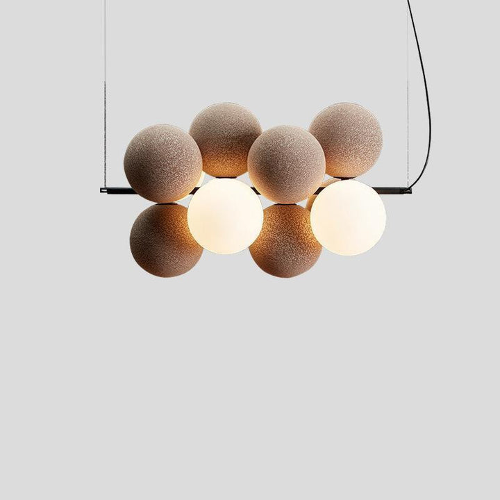Design contemporain de raisin en fer et acrylique scandinave, lustre à 4 lumières pour salon 