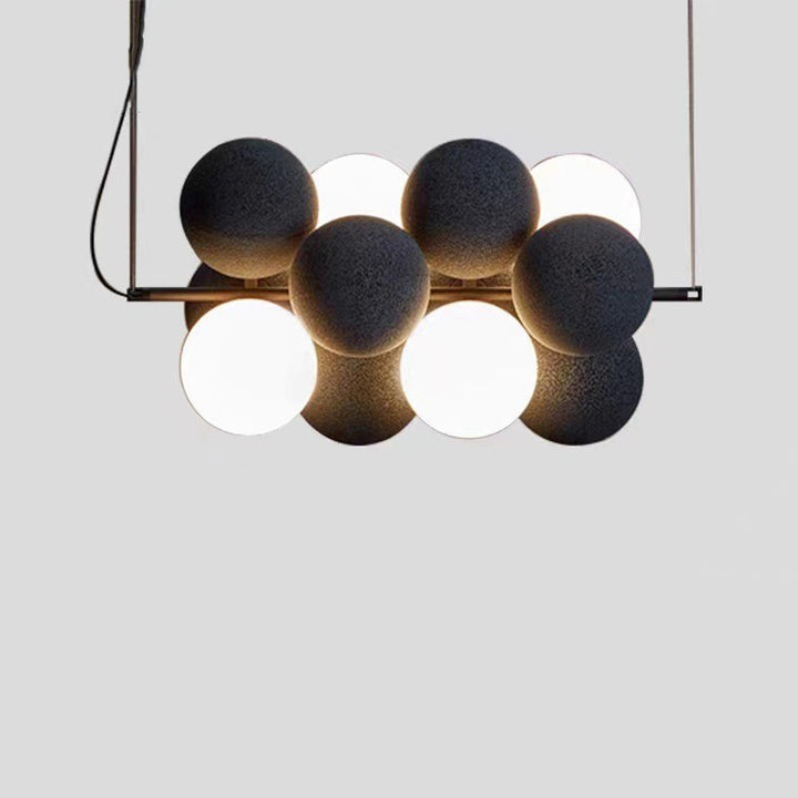 Design contemporain de raisin en fer et acrylique scandinave, lustre à 4 lumières pour salon 
