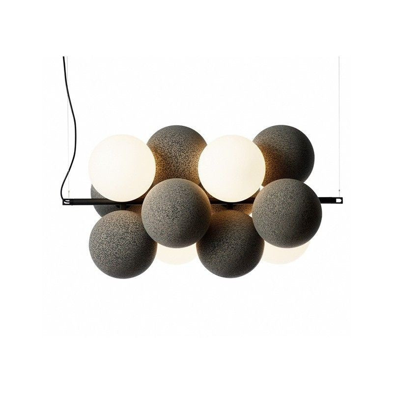 Design contemporain de raisin en fer et acrylique scandinave, lustre à 4 lumières pour salon 