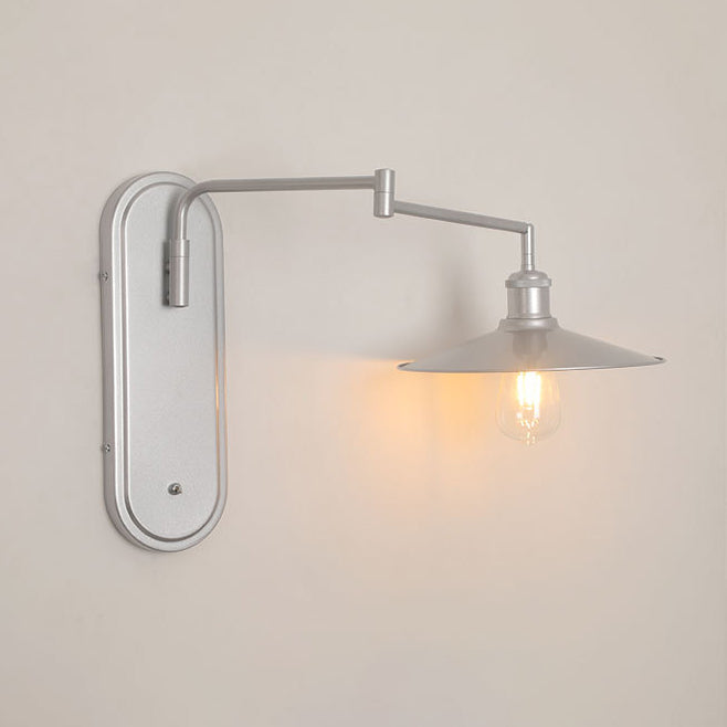 Zeitgenössische industrielle Eisenkegelschirm 1-Licht Wandleuchte für das Esszimmer 