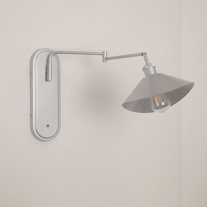 Zeitgenössische industrielle Eisenkegelschirm 1-Licht Wandleuchte für das Esszimmer 