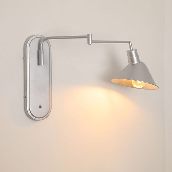 Zeitgenössische industrielle Eisenkegelschirm 1-Licht Wandleuchte für das Esszimmer 