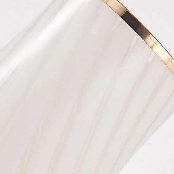Applique murale 1 lumière en alliage de zinc de luxe contemporain avec abat-jour en verre incurvé pour salle à manger 