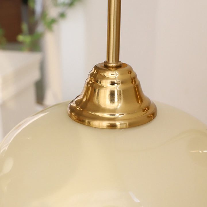 Traditionelle französische Kupfer-Glas-Rundschirm 1-Licht-Wandleuchte für das Schlafzimmer 