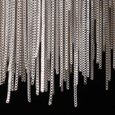 Contemporary Luxury Stainless Steel Aluminum Tassel Chain Arc LED Wall Sconce Lamp For Living Room