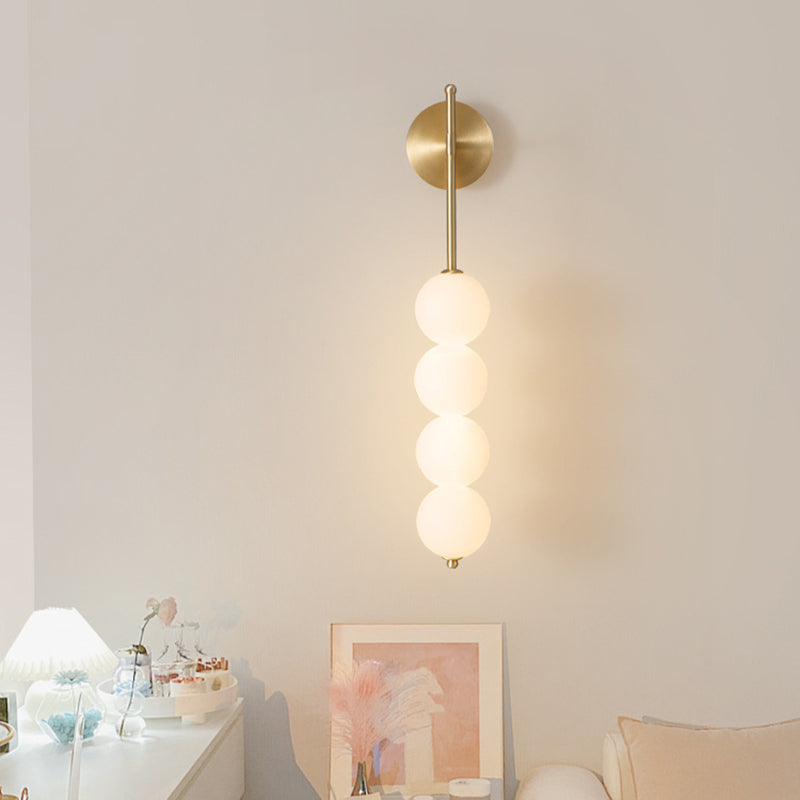 Contemporary Scandinavian Full Copper PE Gourd Skewer Shade LED Wall Sconce Lamp For Living Room