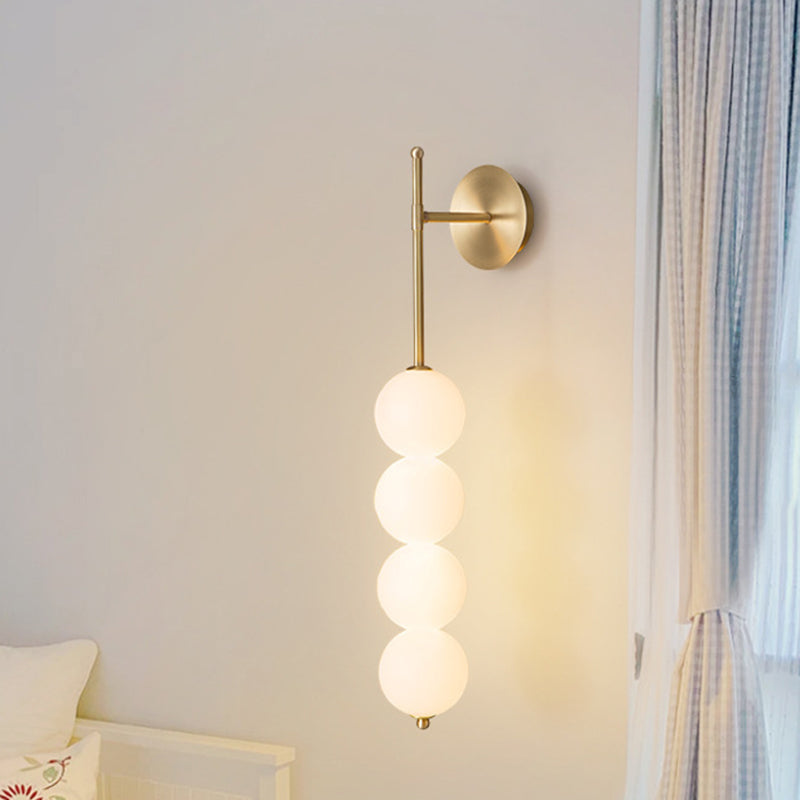 Contemporary Scandinavian Full Copper PE Gourd Skewer Shade LED Wall Sconce Lamp For Living Room