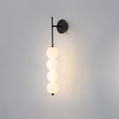 Contemporary Scandinavian Full Copper PE Gourd Skewer Shade LED Wall Sconce Lamp For Living Room