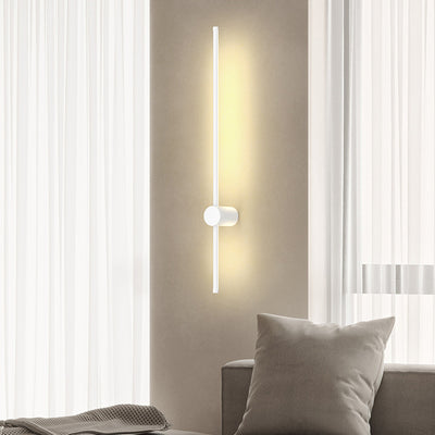 Modern Minimalist Aluminum Geometric Straight Line LED Wall Sconce Lamp For Living Room