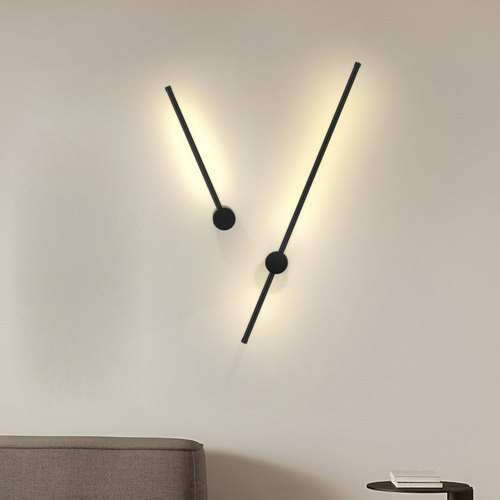 Moderne minimalistische Aluminium geometrische gerade Linie LED Wandleuchte für Wohnzimmer 