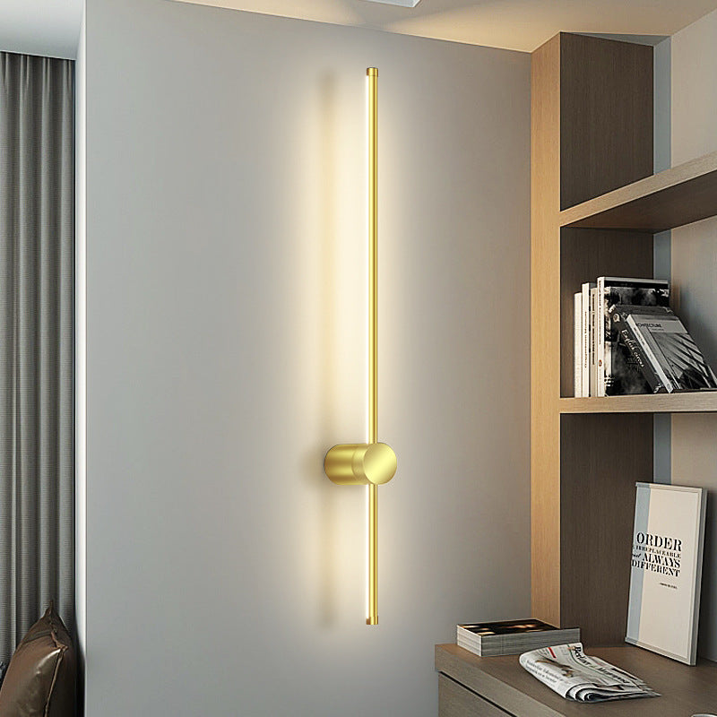 Moderne minimalistische Aluminium geometrische gerade Linie LED Wandleuchte für Wohnzimmer 