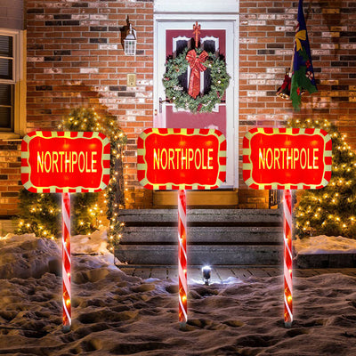 Contemporary Creative Christmas Decor Octagonal Road Sign Snowflake LED Solar Ground Insert Landscape Light For Garden