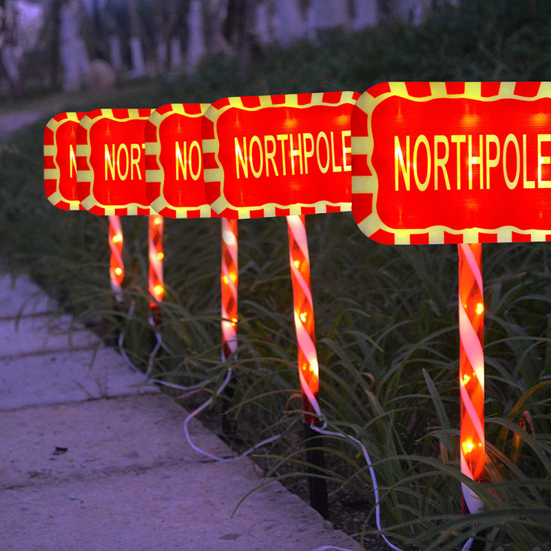 Contemporary Creative Christmas Decor Octagonal Road Sign Snowflake LED Solar Ground Insert Landscape Light For Garden