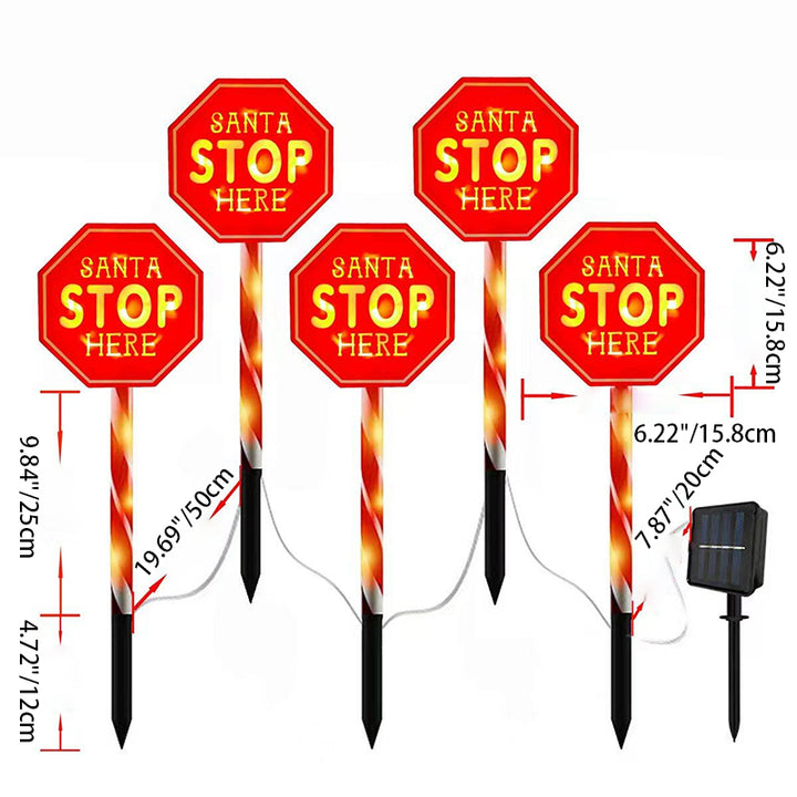 Contemporary Creative Christmas Decor Octagonal Road Sign Snowflake LED Solar Ground Insert Landscape Light For Garden