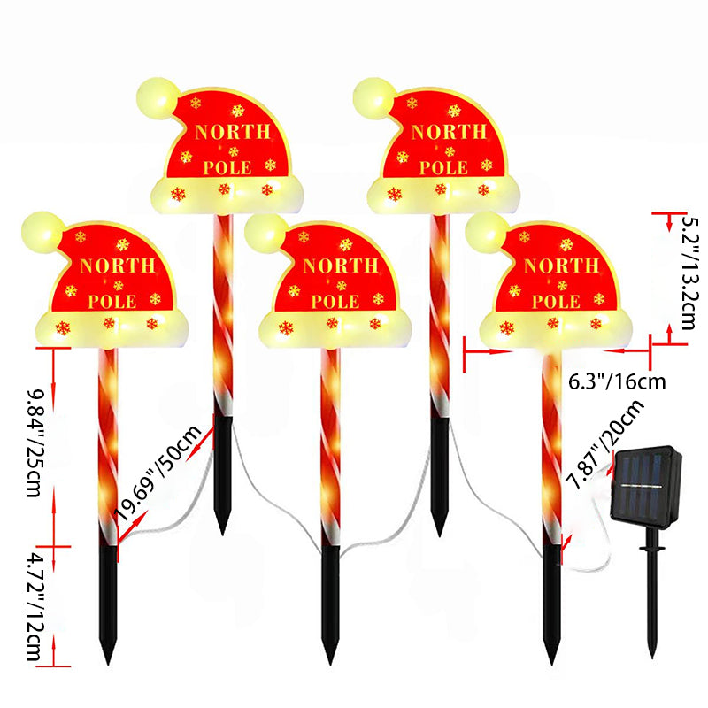 Contemporary Creative Christmas Decor Octagonal Road Sign Snowflake LED Solar Ground Insert Landscape Light For Garden