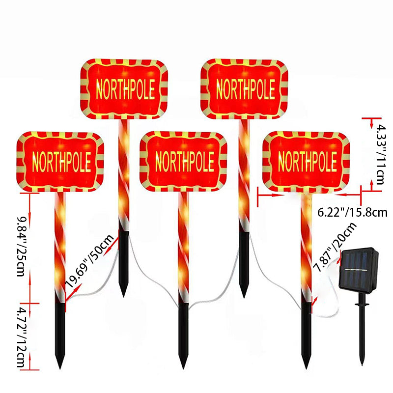 Contemporary Creative Christmas Decor Octagonal Road Sign Snowflake LED Solar Ground Insert Landscape Light For Garden