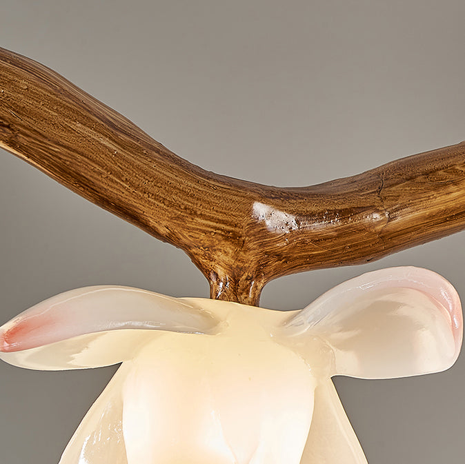 Traditional Vintage Resin Branch Lotus Petal Glass Shade 7/9/11/13-Light Chandelier Island Light For Living Room