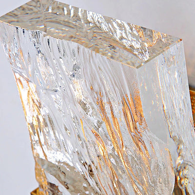 Contemporary Retro Metal Crystal Rectangular Shade 1-Light Wall Sconce Lamp For Living Room