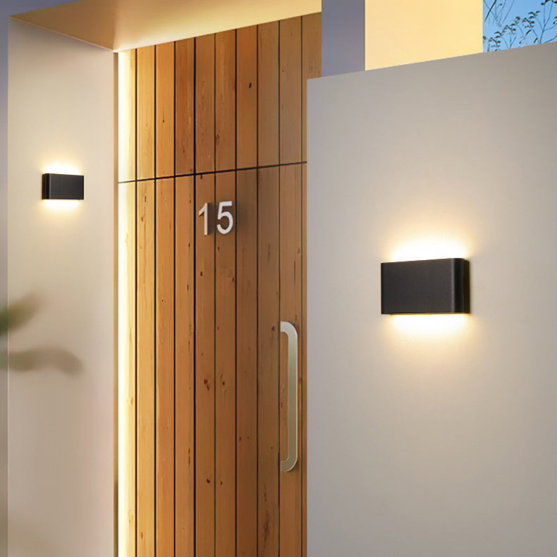 Lampe murale moderne minimaliste rectangulaire en aluminium étanche à LED pour patio extérieur 