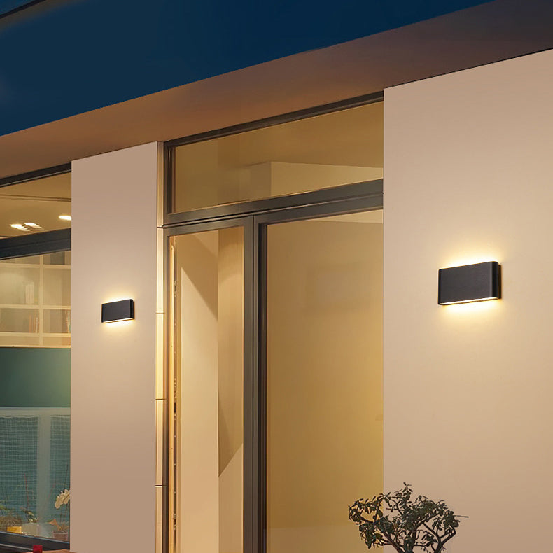 Lampe murale moderne minimaliste rectangulaire en aluminium étanche à LED pour patio extérieur 