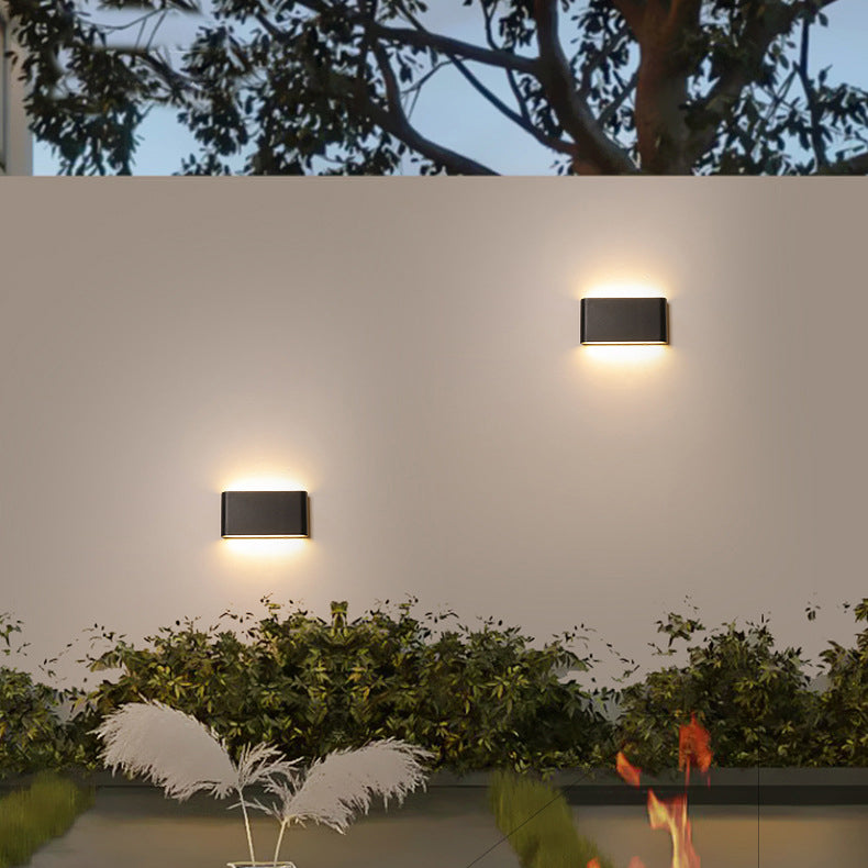 Lampe murale moderne minimaliste rectangulaire en aluminium étanche à LED pour patio extérieur 