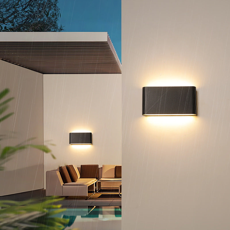 Lampe murale moderne minimaliste rectangulaire en aluminium étanche à LED pour patio extérieur 
