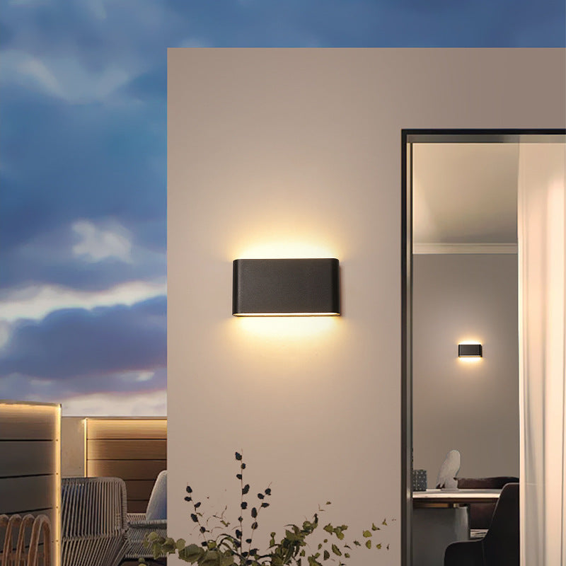 Lampe murale moderne minimaliste rectangulaire en aluminium étanche à LED pour patio extérieur 