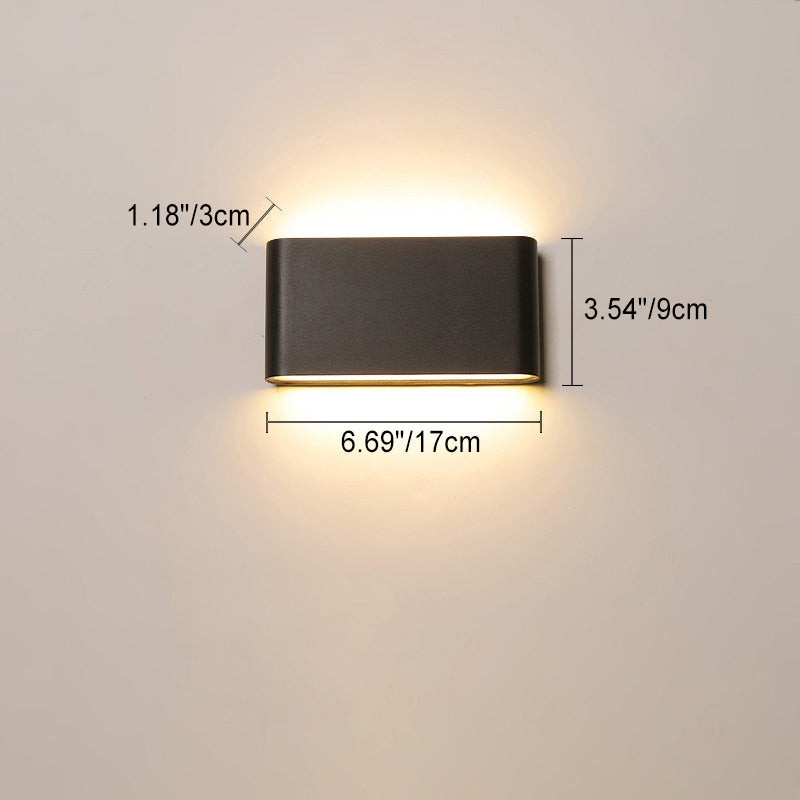 Lampe murale moderne minimaliste rectangulaire en aluminium étanche à LED pour patio extérieur 