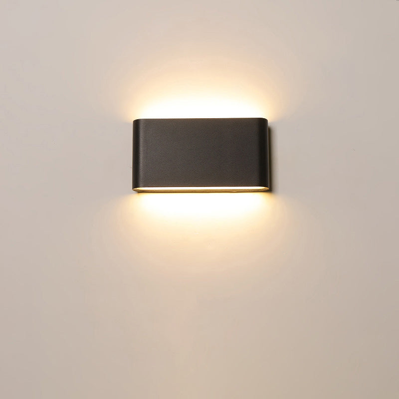 Lampe murale moderne minimaliste rectangulaire en aluminium étanche à LED pour patio extérieur 