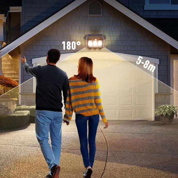 Zeitgenössische industrielle ABS wasserdichte LED Outdoor Solar Wandleuchte für den Garten 