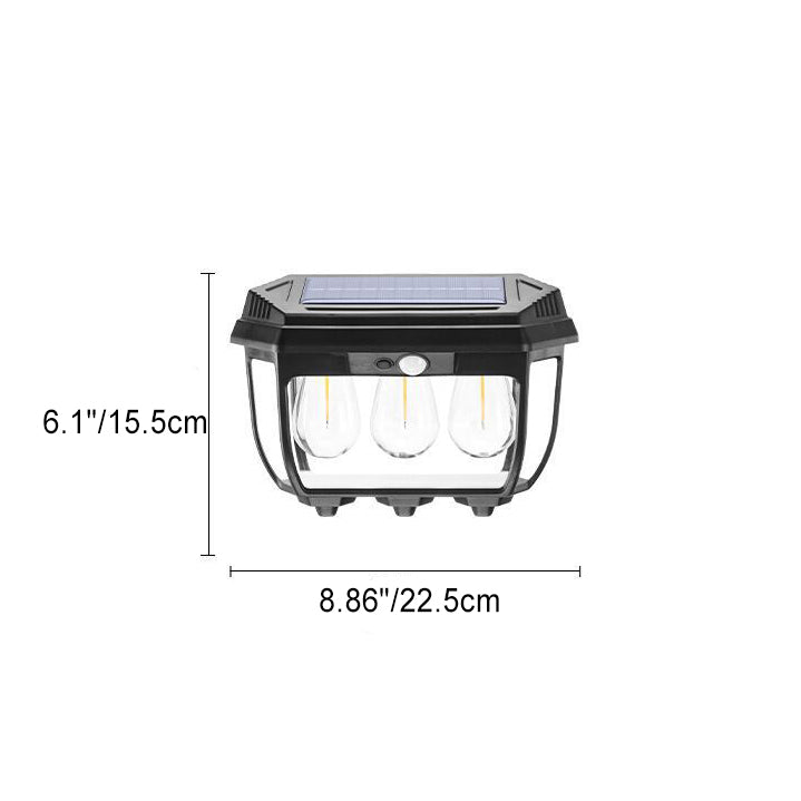 Zeitgenössische industrielle ABS wasserdichte LED Outdoor Solar Wandleuchte für den Garten 