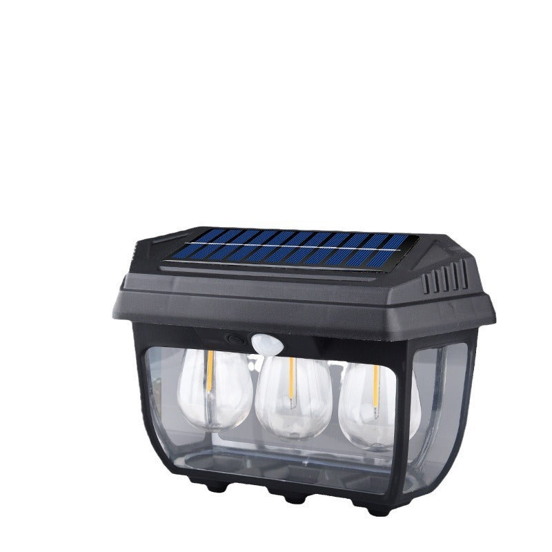 Zeitgenössische industrielle ABS wasserdichte LED Outdoor Solar Wandleuchte für den Garten 