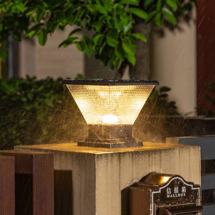 Luz de poste exterior impermeable LED redonda de aluminio acrílico industrial contemporáneo para jardín 