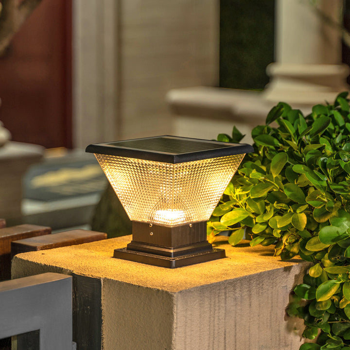 Luz de poste exterior impermeable LED redonda de aluminio acrílico industrial contemporáneo para jardín 