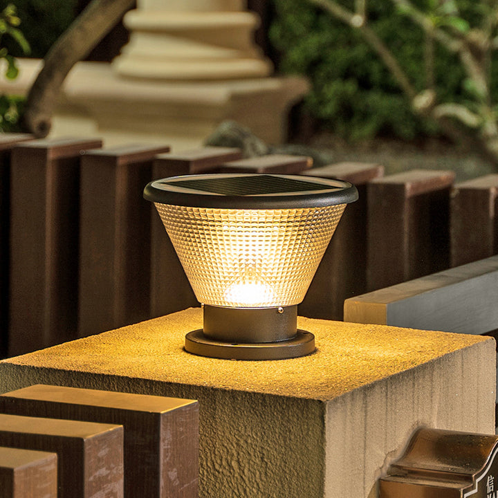 Luz de poste exterior impermeable LED redonda de aluminio acrílico industrial contemporáneo para jardín 