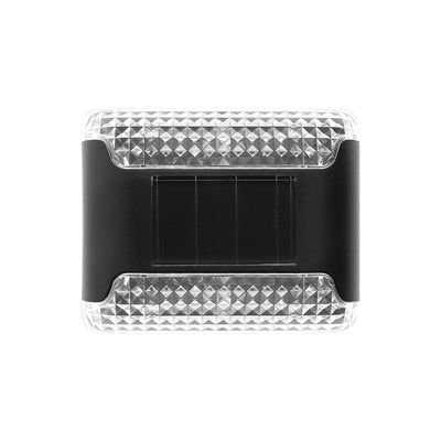 Applique murale extérieure LED rectangulaire en ABS solaire industrielle contemporaine avec éclairage vers le haut et vers le bas pour jardin 