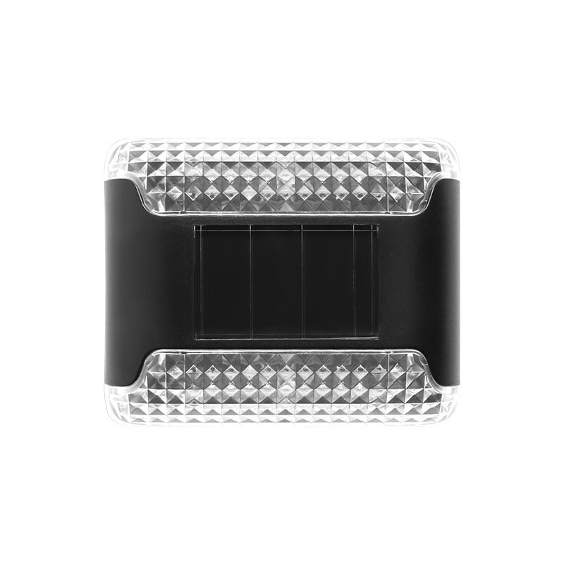 Applique murale extérieure LED rectangulaire en ABS solaire industrielle contemporaine avec éclairage vers le haut et vers le bas pour jardin 