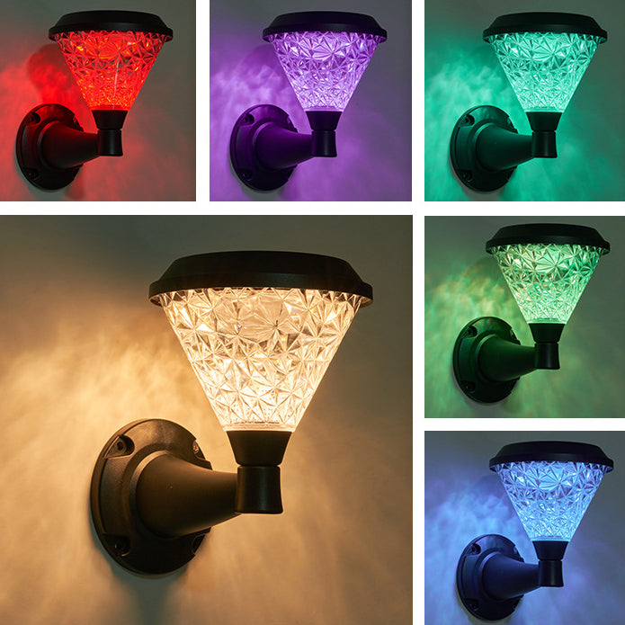 مصباح حائط خارجي مقاوم للماء بتصميم بسيط معاصر بظل مربع من مادة PC وإضاءة LED للطاقة الشمسية للحديقة 