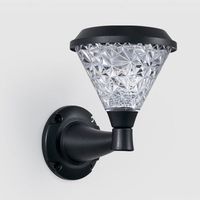 مصباح حائط خارجي مقاوم للماء بتصميم بسيط معاصر بظل مربع من مادة PC وإضاءة LED للطاقة الشمسية للحديقة 
