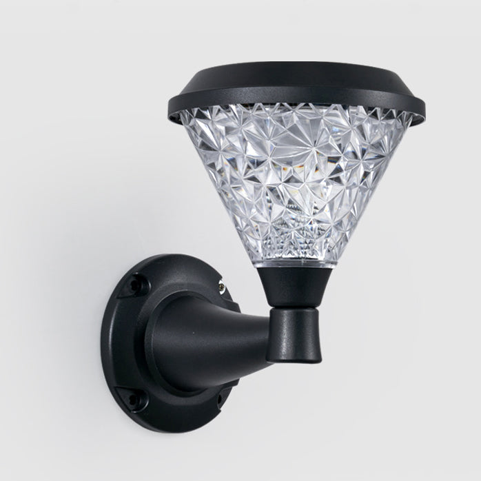 مصباح حائط خارجي مقاوم للماء بتصميم بسيط معاصر بظل مربع من مادة PC وإضاءة LED للطاقة الشمسية للحديقة 