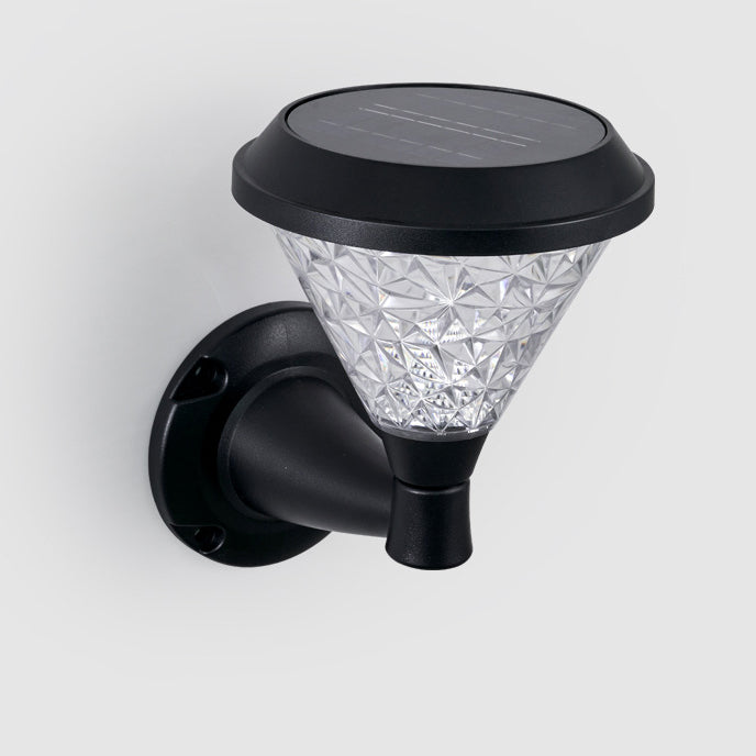 مصباح حائط خارجي مقاوم للماء بتصميم بسيط معاصر بظل مربع من مادة PC وإضاءة LED للطاقة الشمسية للحديقة 