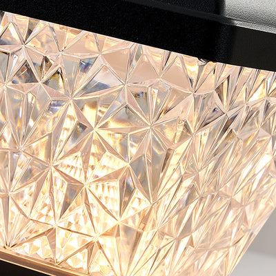 مصباح حائط خارجي مقاوم للماء بتصميم بسيط معاصر بظل مربع من مادة PC وإضاءة LED للطاقة الشمسية للحديقة 