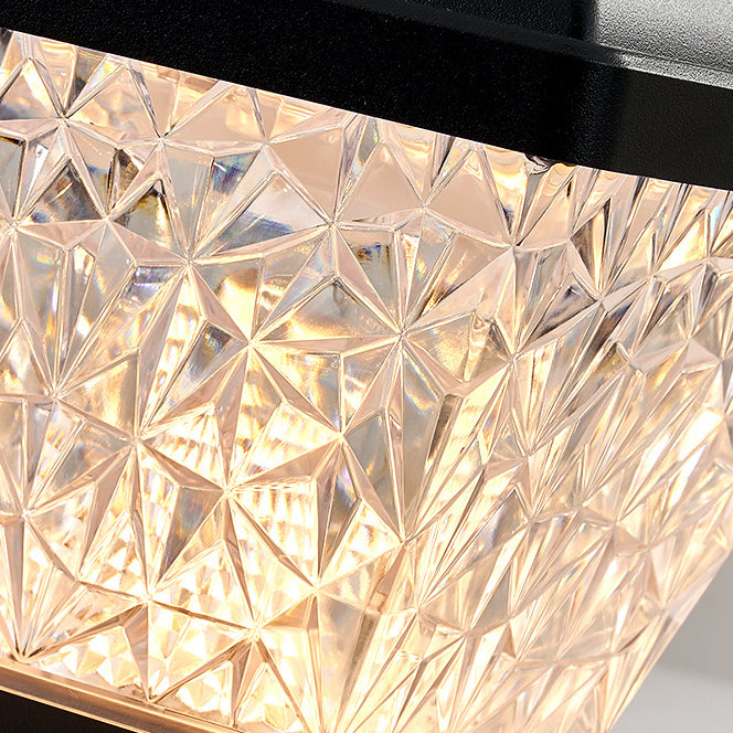 مصباح حائط خارجي مقاوم للماء بتصميم بسيط معاصر بظل مربع من مادة PC وإضاءة LED للطاقة الشمسية للحديقة 