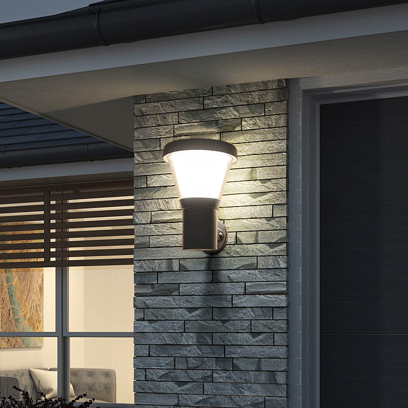 Applique Murale LED Contemporaine en Aluminium avec Bras Arc pour Jardin 